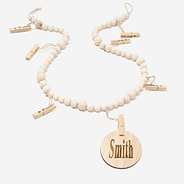personalized photo wood bead garland zoomed out