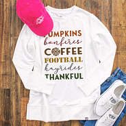 personalized fall words crewneck sweatshirt