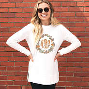 personalized autumn wreath crewneck sweatshirt