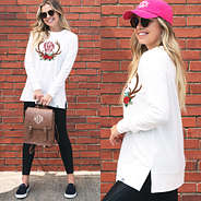 personalized antler crewneck sweatshirt