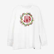personalized christmas crewneck sweatshirt wreath