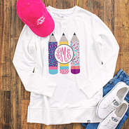 teacher crewneck sweatshirt flatlay