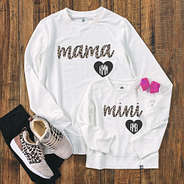 mama and mini monogrammed crewneck sweatshirts