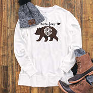 mama bear crewneck sweatshirt with beanie