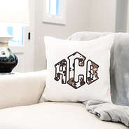 personalized pillow on couch with cow design