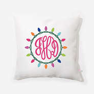 Personalized Christmas Pillow Sham in Holiday Lights