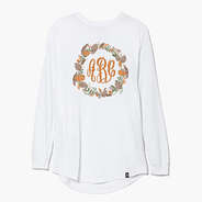 personalized long sleeve shirt autumn wreath