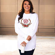 personalized long sleeve shirt with antlers