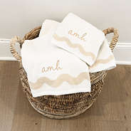 bath towel set in basket