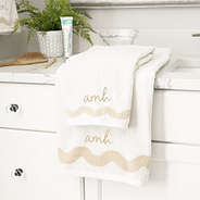 bath towel set in bathroom