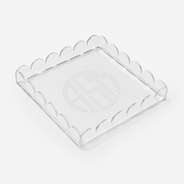 Monogrammed Scallop Acrylic Valet Tray