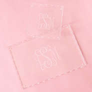monogrammed rectangle and square scalloped valet trays