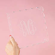 square acrylic monogrammed valet tray