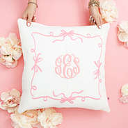 bow pillow sham on pink background fall 2025
