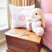bow pillow sham with bunny fall 2025
