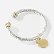 Kappa Alpha Theta Cable Bracelet in Crystal | Officially Licensed Sorority Jewelry