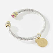 Delta Zeta Cable Bracelet in Pink | Officially Licensed Sorority Jewelry