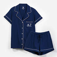 Delta Zeta Classic Sleep Set in Navy | Monogrammed Sorority Pajamas