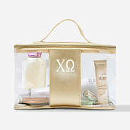 Chi Omega Clear Train Case | Monogrammed Sorority Cosmetic Bag