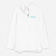 Delta Delta Delta Pullover Sweatshirt in White | Custom Sorority Quarter Zip