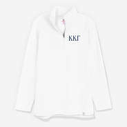 Kappa Kappa Gamma Pullover Sweatshirt in White | Custom Sorority Quarter Zip