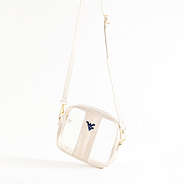 west virginia clear stadium crossbody bag in bone studio shot
