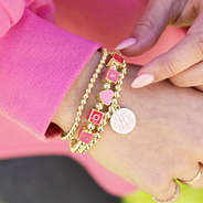 heart bracelet set on wrist