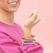 personalized coil bracelet on wrist