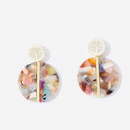 Monogrammed Resin Earrings in Multi