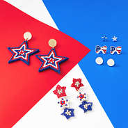 trio patriotic earrings