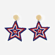 Monogrammed Patriotic Earrings in Americana