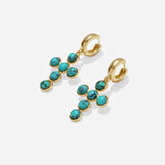 non-monogrammed cross earrings