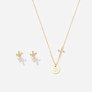 Monogrammed Cross Necklace Set