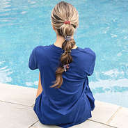 patriotic hair ties in girls hair