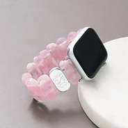 pink scallop monogrammed smart watch band
