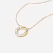 cable pendant necklace in silver and gold