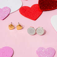 Gold heart earrings with foam hearts