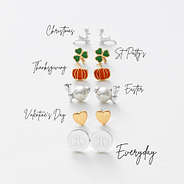 monogrammed year round earring set infographic