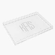 Personalized Scallop Acrylic Tray Vinyl