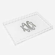 Personalized Scallop Acrylic Tray Vinyl