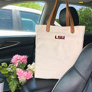 lsu canvas bag in car