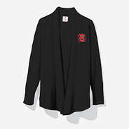 nc state wolfpack monogrammed sweatshirt cardigan in black