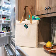 Coastal Carolina Canvas Bag in kitchen