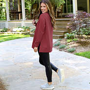 college of charleston crewneck back view outside cabin