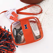 illinois orange personalized clear stadium crossbody