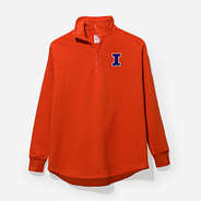 Illinois Quarter Zip Sweatshirt in Orange