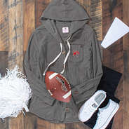 richmond spiders charcoal waffle shacket flatlay
