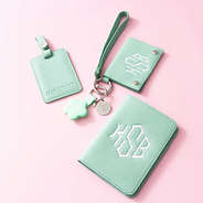 mint airtag key chain with travel set