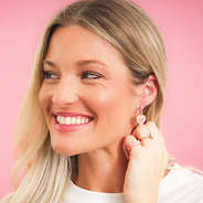 heart ring on ashley with rhinestone heart earrings