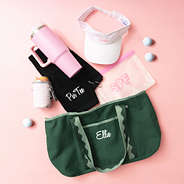 pine anywhere tote bag on pink background